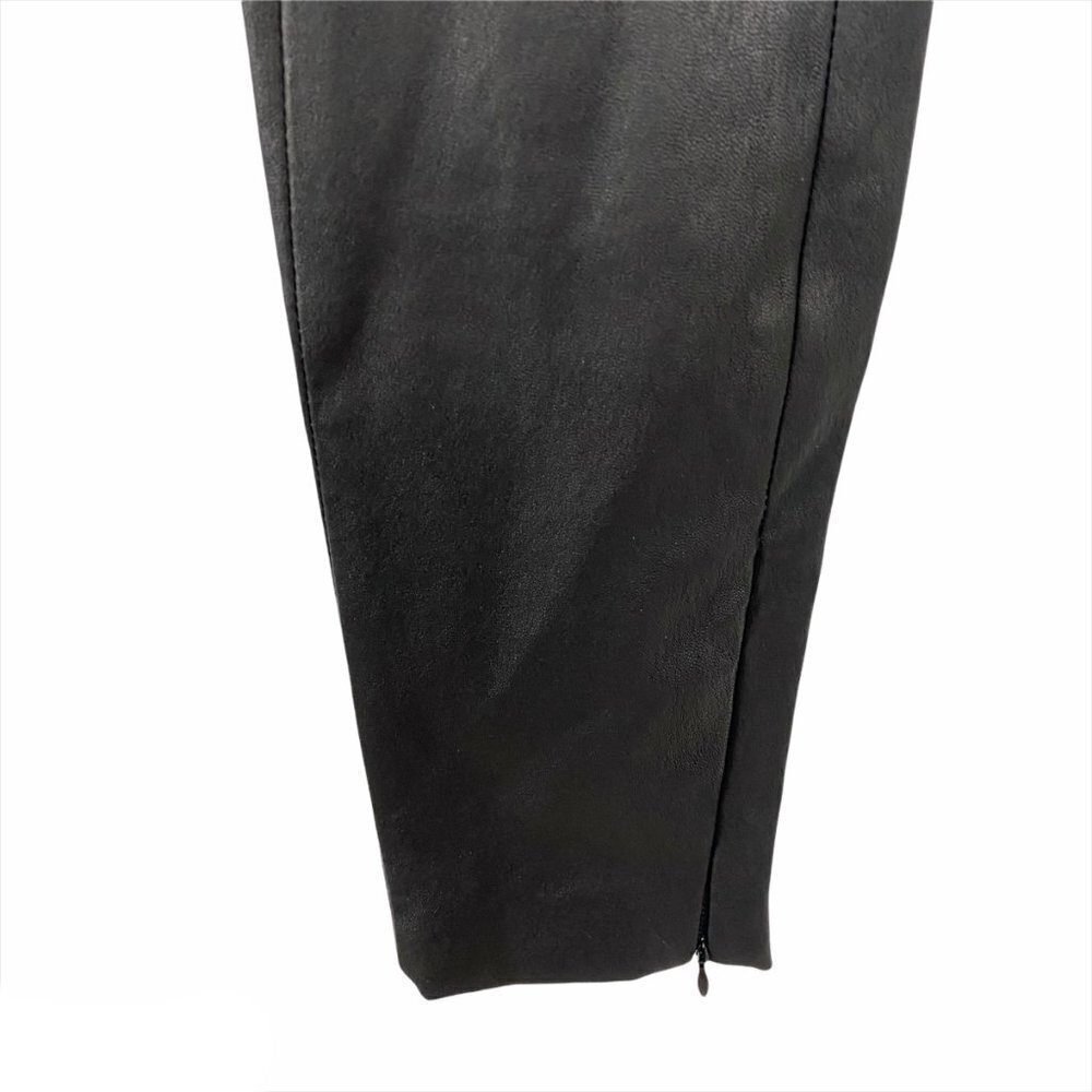 A.L.C. Pants Leather Cotton Black Leg Zip Size 2‎ - Picture 5 of 10
